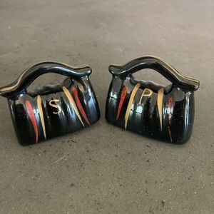 Vintage Salt & Pepper Shakers Handbag Purses 2" Ceramic Memphis Tenn. Souvenir